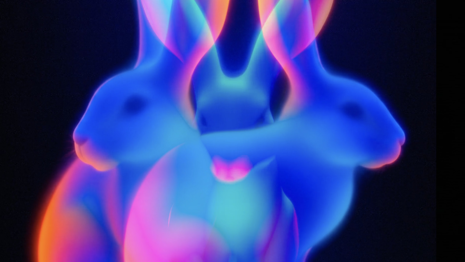 Neon glowing rabbit mascot